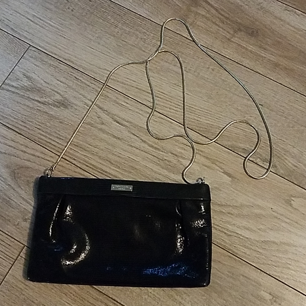 Kate spade evening bag.black snake skin texture.
